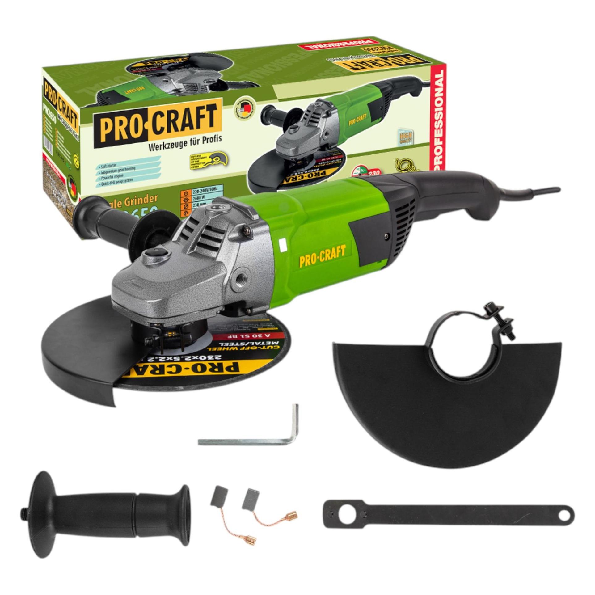 Procraft PW2650 Winkelschleifer 2600 Watt 230 mm (230 mm) (PW2650)