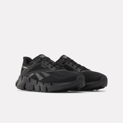 Laufschuh REEBOK "ZIG DYNAMICA 6", Herren, Gr. 44, schwarz (core schwarz, grau 6, core schwarz), Synthetik, Textil, Schuhe Laufschuh, mit reaktionsfreudiger Dämpfung und flexibler Sohle