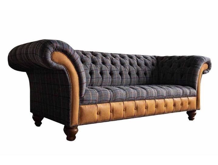Xlmoebel Chesterfield-Sofa Luxus Textil Chesterfield Sofa in elegantem Design, Sofa, Hergestellt in Europa