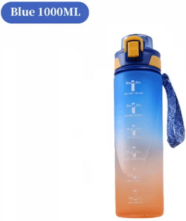 Inspire Picks 1 Liter Gradient Sports Water Bottle With Scale Large Capacity Outdoor Gym Hiking Bottle blue 1000ml