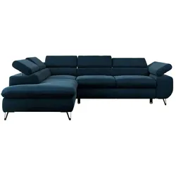 Ecksofa mit Schlaffunktion Peter ¦ blau ¦ Maße (cm): B: 273 H: 76