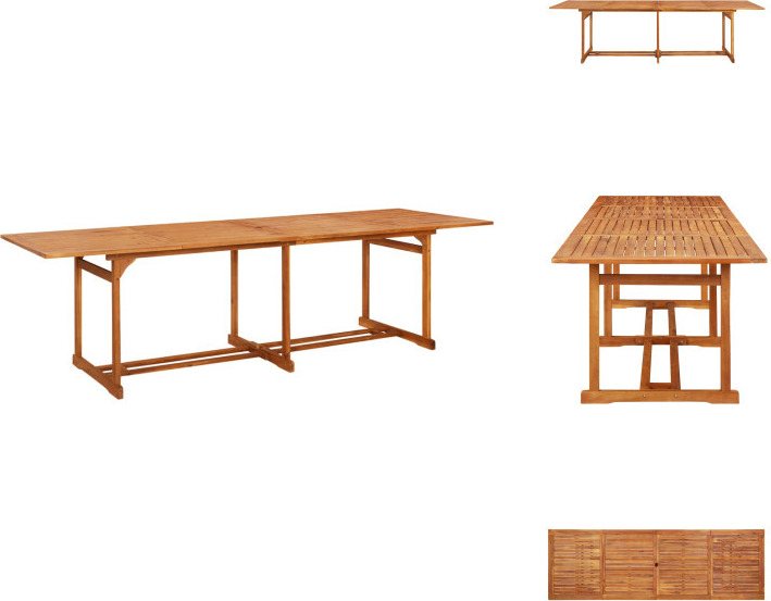 vidaXL Garten-Esstisch 280x90x75 cm Massivholz Akazie - Gartentische