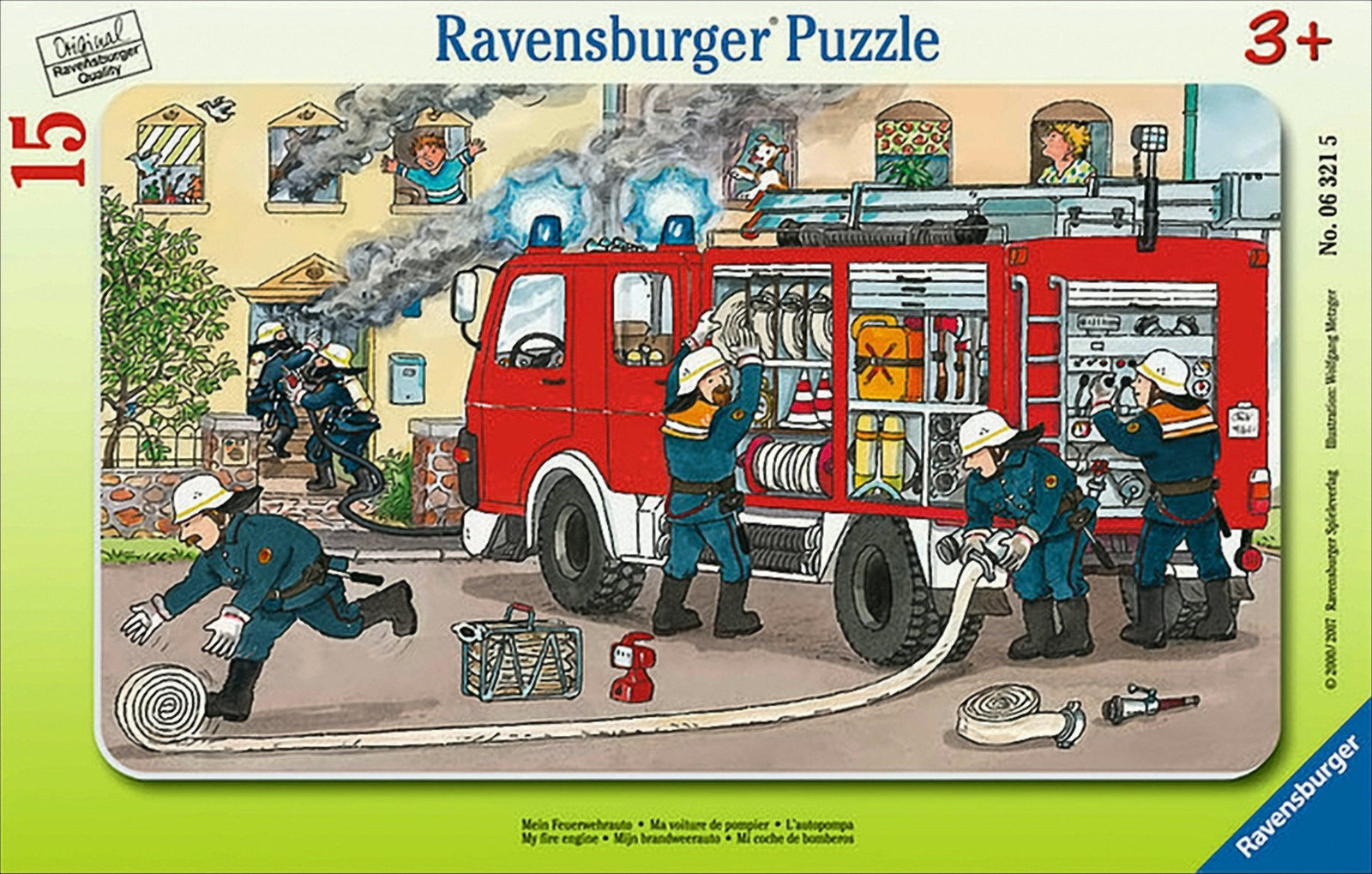 Ravensburger kinderpuzzel Mijn brandwagens met frame, 15 stukjes