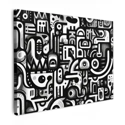 LEINWANDBILD Symbole - Abstrakt - Grafik - Schwarz Wandbilder 80x60 cm