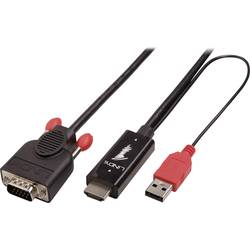 LINDY HDMI / VGA Adapterkabel HDMI-A Stecker, VGA 15pol. Stecker 2.00 m Schwarz 41456 HDMI-Kabel