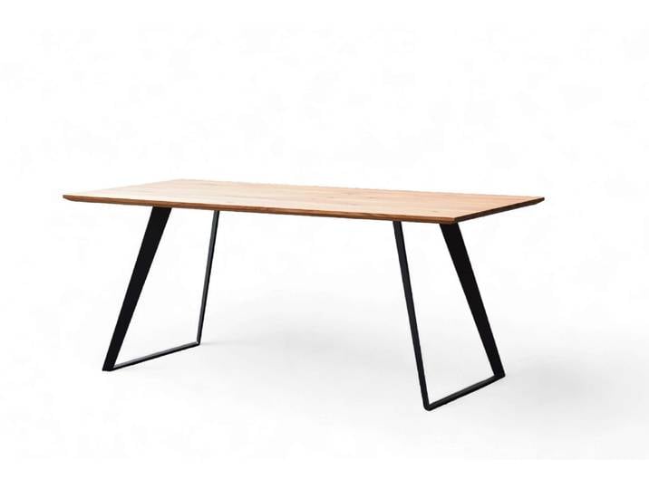 Esstisch, Wildeiche Massivholz, Beige, 160×90 cm, U-Gestell, Landhaus, Home-affaire