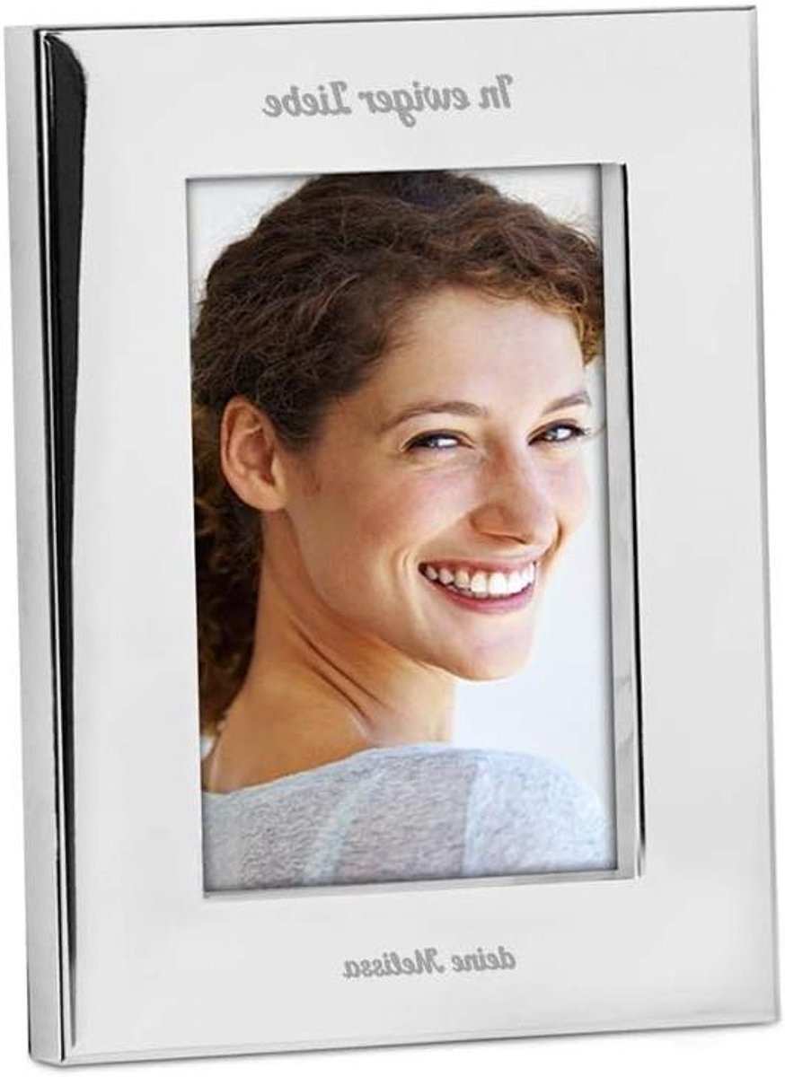 Verzilverde metalen fotolijst met luxe uitstraling, 10x15 cm