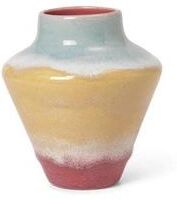 Kahler "Kähler Poppery Vase, Pink/Mint/Yellow - H: 4.7"""
