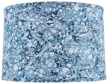 "Marbleized Drum Lamp Shade - Blue, 14"" - Ballard Designs"