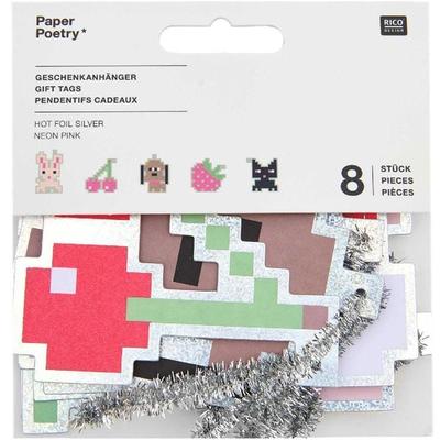 Geschenkanhänger Futschikato, Pixel, 8 Stk, 11 x 11,5 cm