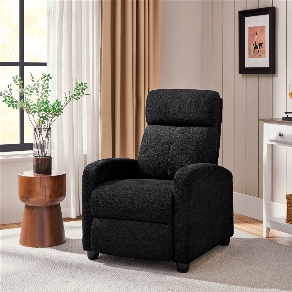 Yaheetech Manual-Push Back Recliner Black 99.5cm H X 67cm W X 85cm D