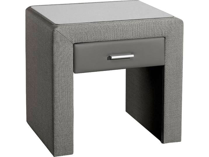 Nachttisch, Grau & Anthrazit, 50x40 cm, Glas & Spanplatte, 1 Schubkasten, Modern & Klassisch, Inosign