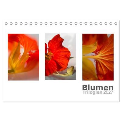 Blumen Trilogien (Tischkalender 2027 DIN A5 quer), CALVENDO Monatskalender