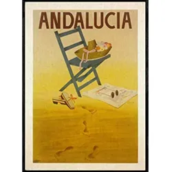 POSTER Weinleseeuropas Andalusien A3 Schwarzer Rahmen