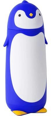 Inspired Living Penguin Kids Stainless Steel Thermos Bottle 9.5oz Insulated Travel Mug For School, Tea & Coffee blue stainless Steel