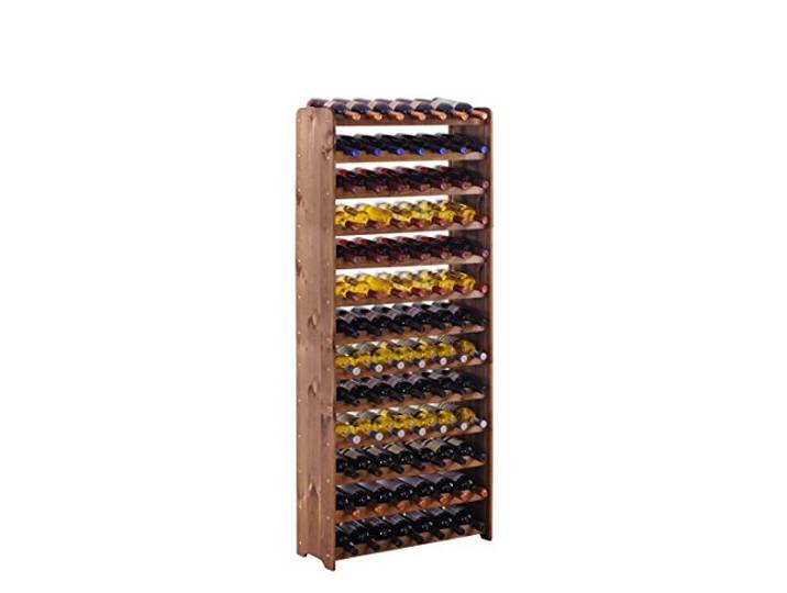 Promondo Flaschenregal 'Optiplus' Modell 5, für 91 Flaschen, Holzverbundstoff, braun gebeizt