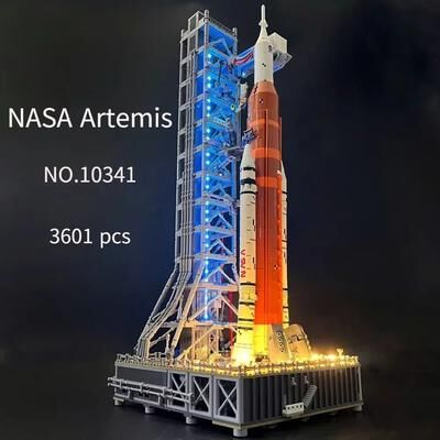 Uplifted Finds 3601pcs Artemis Space Launch System Rocket Puzzle Model Building Kit with Light