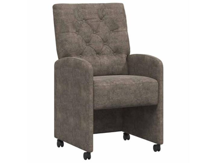 KUTYWEXFM 2er Set Esszimmerstühle mit Rollen Polstersitz Dunkelgrau Bequeme Polsterstühle mit Armlehnen und Leichtlaufrollen für Küche, Esszimmer und Home Office im 2er Set.