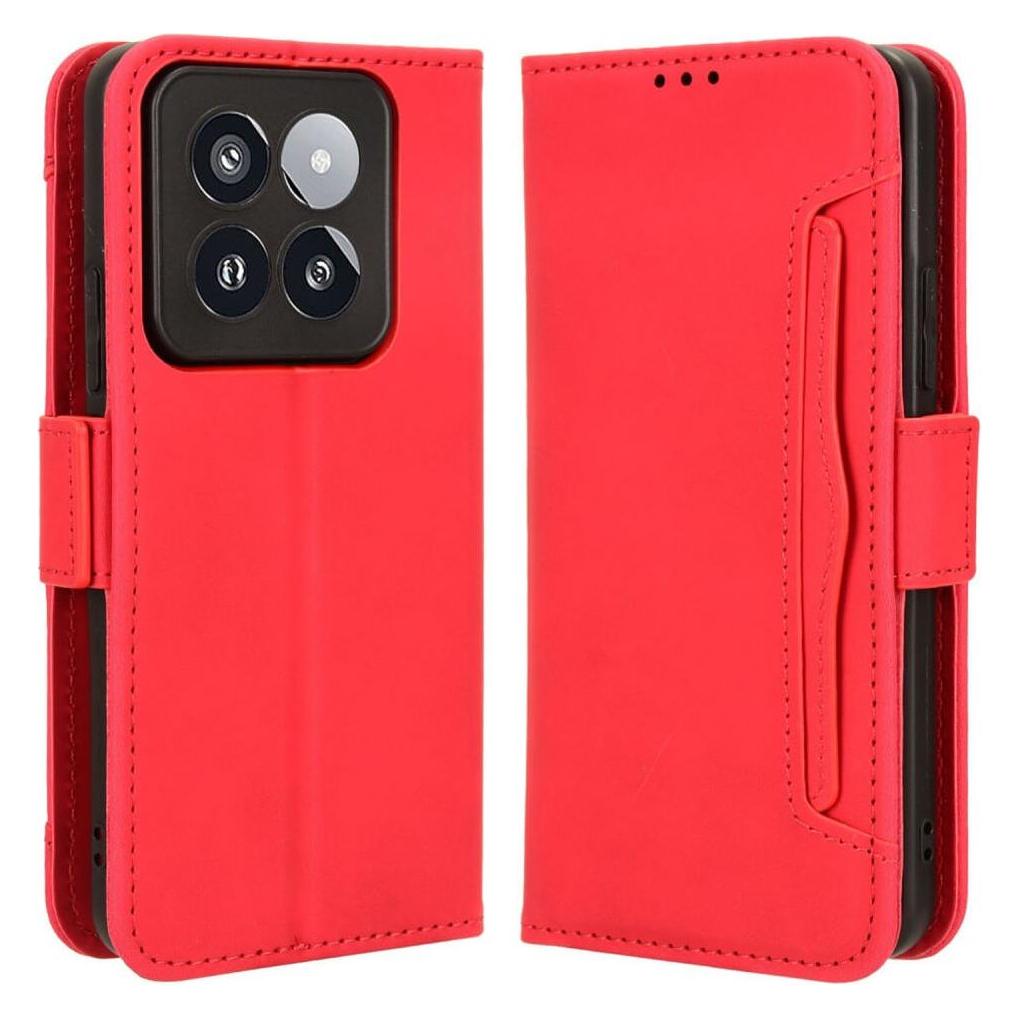 Cover-Discount Xiaomi 14 Pro - Etui viele Kartenfächer rot (Xiaomi 14 Pro) (660166580C)