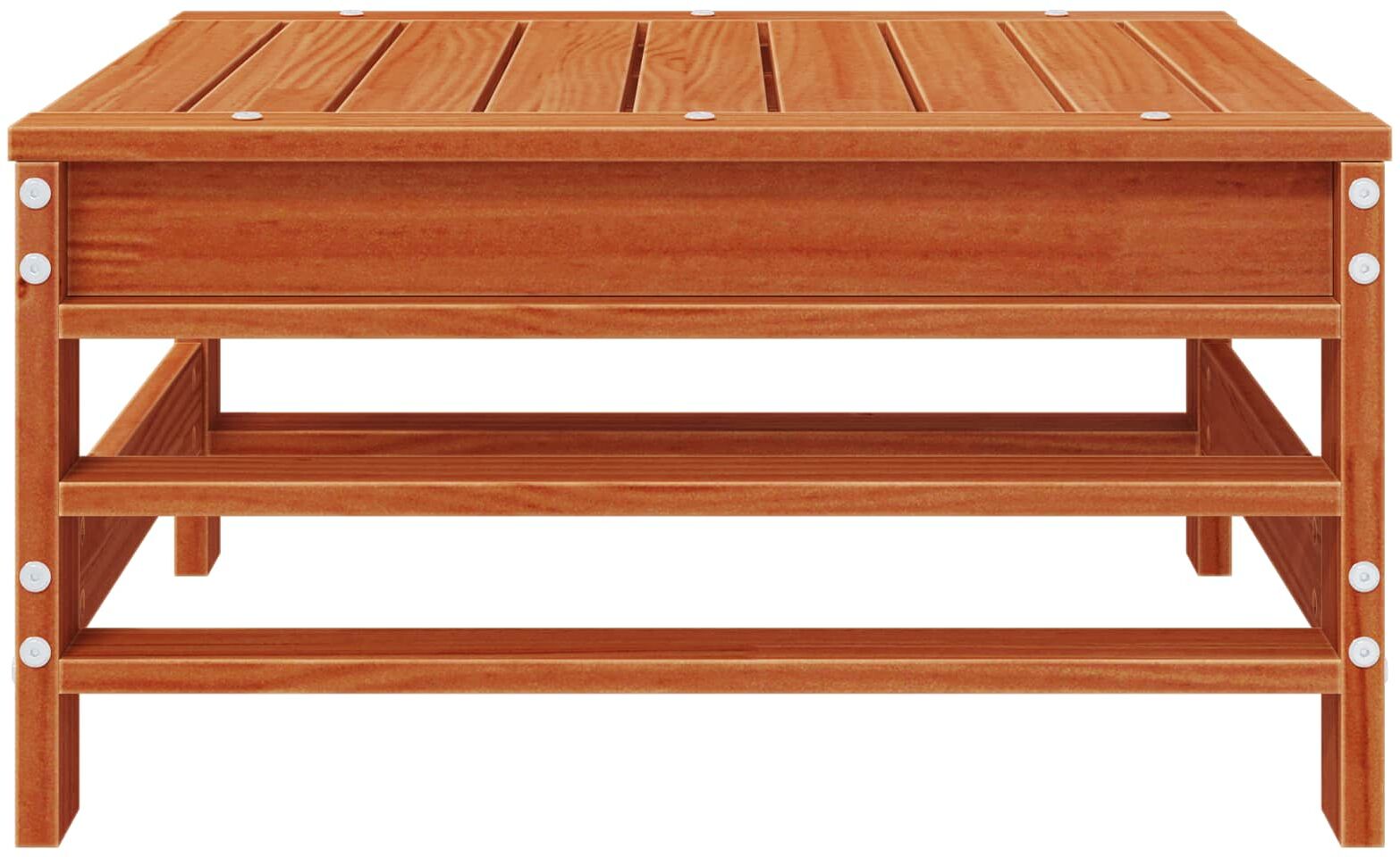 vidaXL Garden Footrest Pin massif Pin brun ciré 57,5 x 57,5 x 30 cm