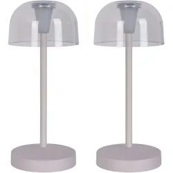 Näve 2er-Set Akku-/Tischleuchte "GOMBA" H: 18,5cm weiß