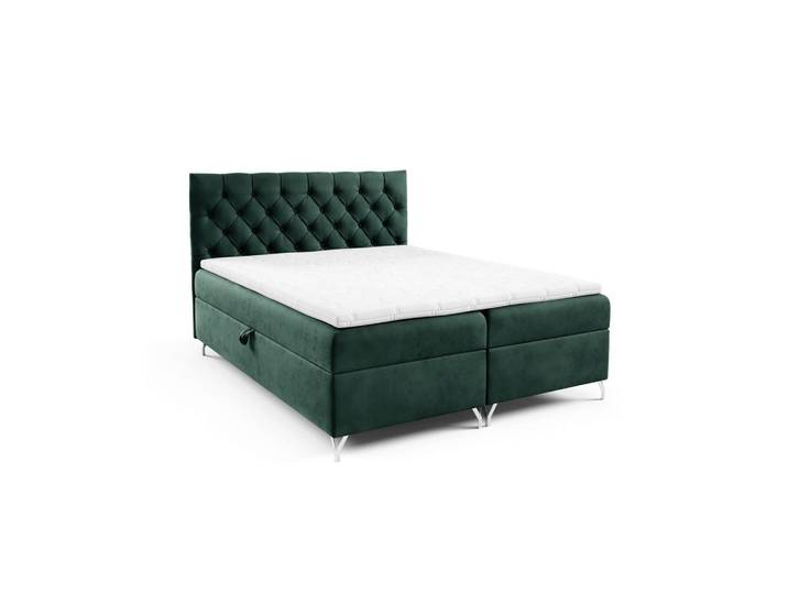 Home Collective Boxspringbett mit Stauraum und Topper Grün 120x200 cm, 120x200 cm, Schlafzimmer, Betten, Boxspringbetten