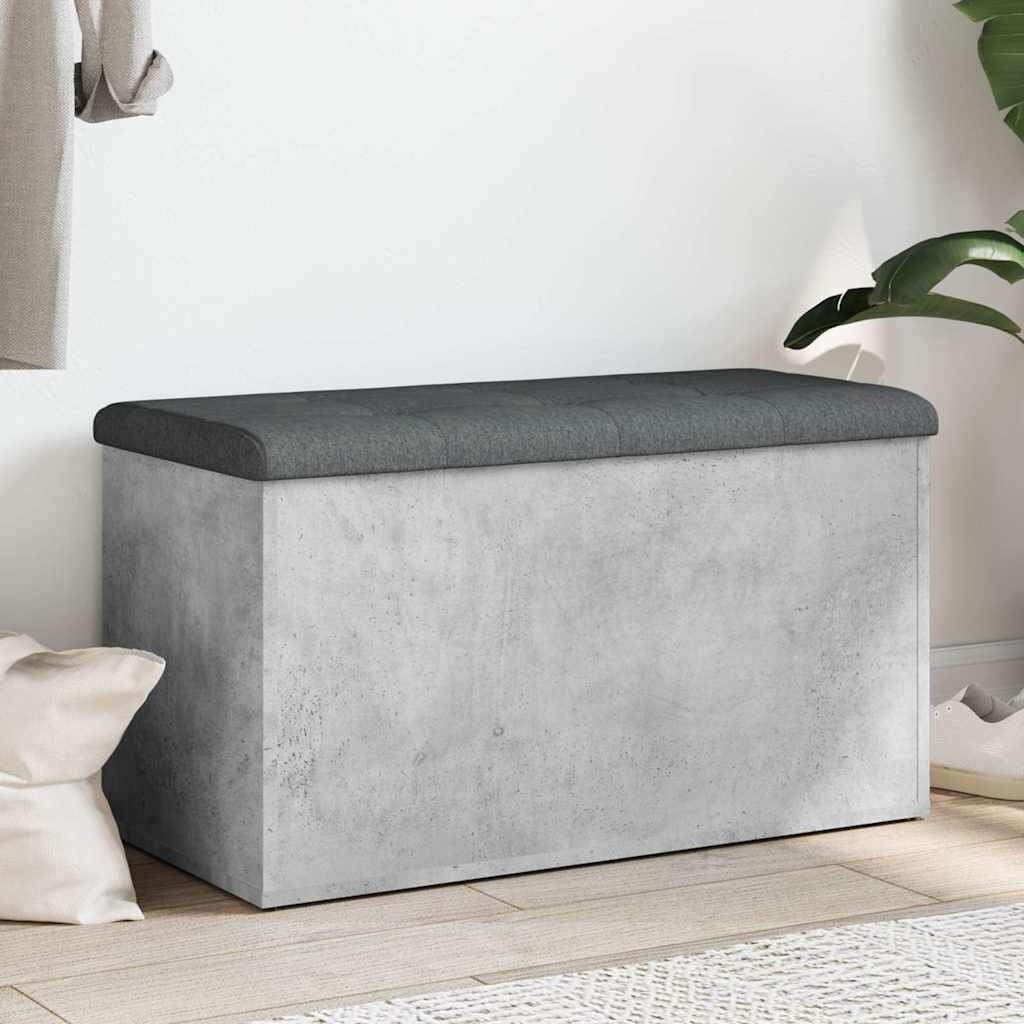 Rebrilliant Engineered Wood Storage Bench Concrete Grey 45 cm H x 82 cm L x 42 cm D