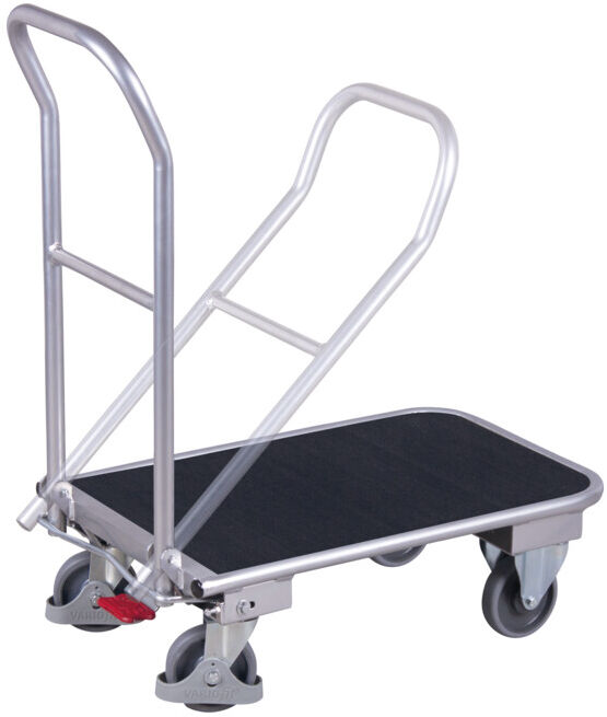 VARIOfit Chariot pliant en aluminium avec tapis en caoutchouc strié 720 × 450 mm (ap-450.810)