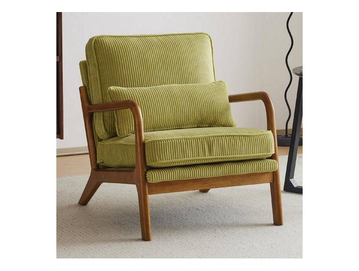 LuxusKollektion Cocktailsessel Sessel Cocktailsessel Loungesessel Ohrensessel Massivholz Grün