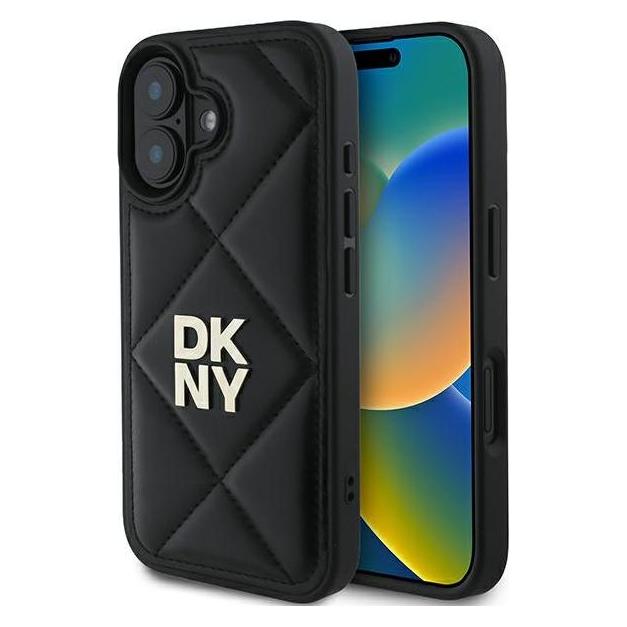 DKNY DKHCP16SPQDSLK iPhone 16 6.1" czarny/black Quilted Stack Logo (Apple iPhone 16) (DK000250-0)