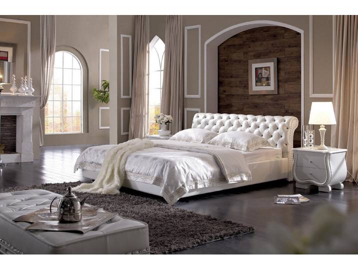 Xlmoebel Polsterbett Designer Doppelbett aus Leder mit stabiler Bauweise (Doppelbett, 1-tlg., Bett), Hergestellt in Europa