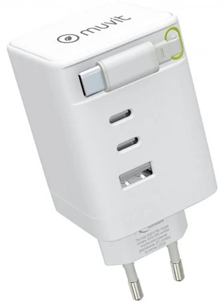 Muvit For Change Mcacc0050 USB-A en USB-C wandlader, zilver