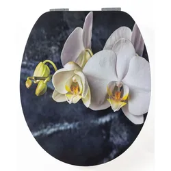 Bad Komfort MDF WC-Sitz "Soft Touch" - Weiße Orchidee