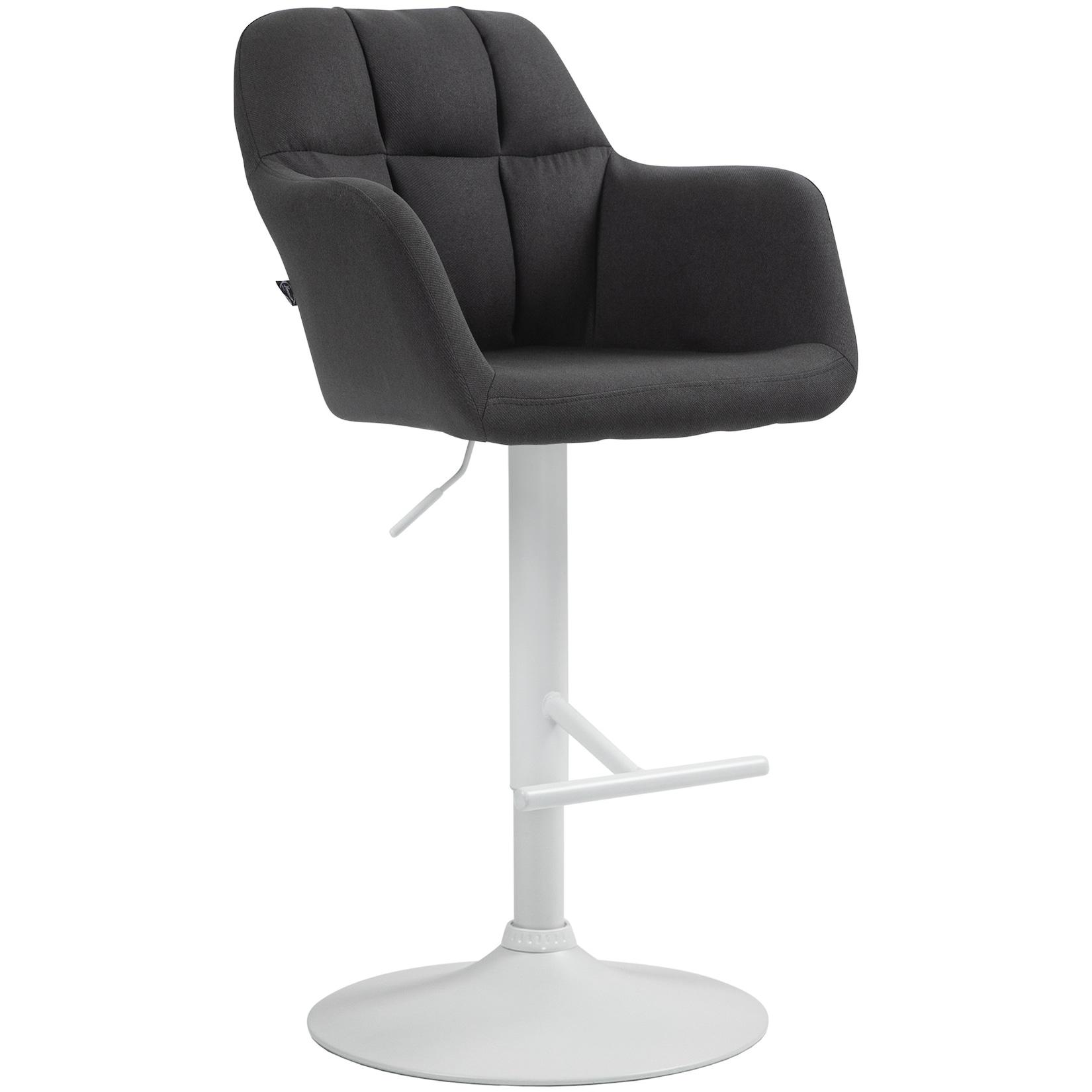 CLP Barhocker Natoma Stoff weiß Farbe: schwarz, Material Gestell: Metall matt weiss