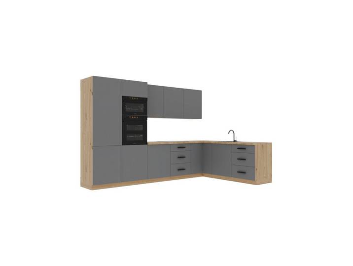 ROYAL24_MARKT Winkelküche K100-G330 - Nexa - mit System – durchdacht geplant, (Komplett Set), Premium - Modern - Exzellent.