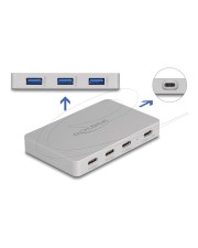 Delock 7 Port USB Hub mit 4 x Type-C Buchse und 3 Typ-A PD 82 Digital/Daten (64279)