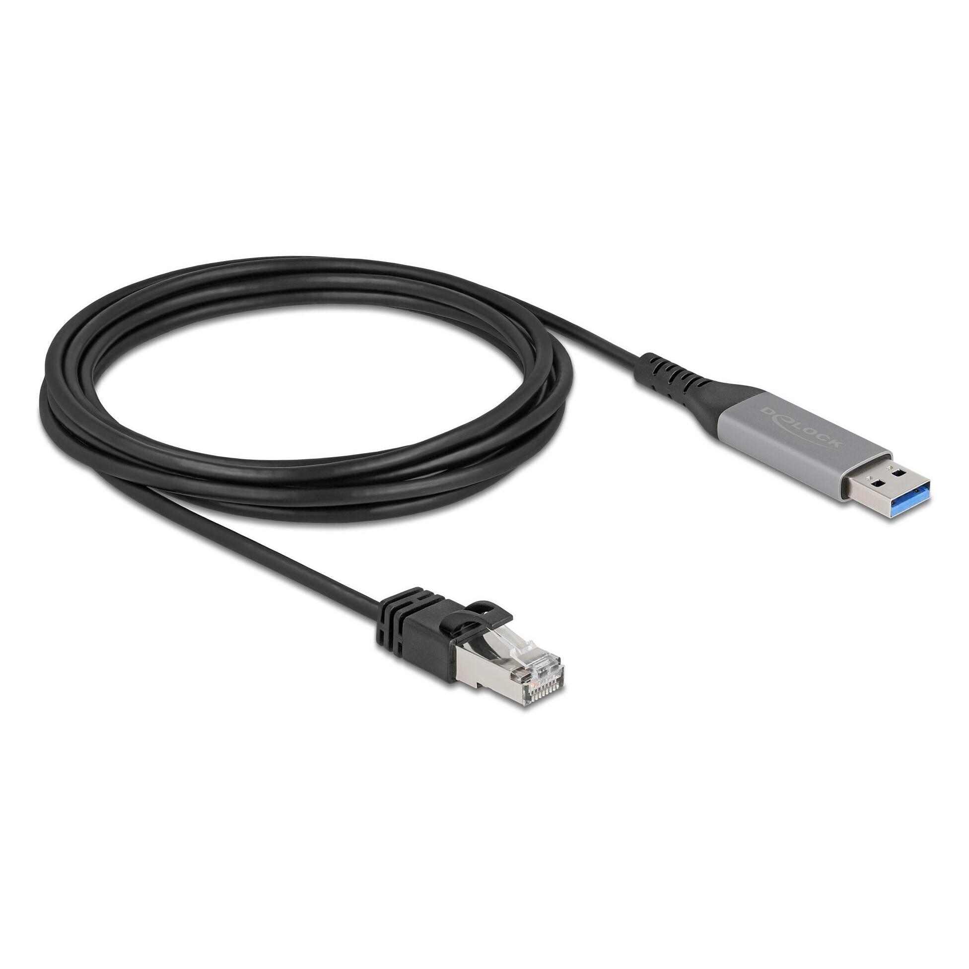 Delock USB LAN Kabel USB Typ-A zu RJ45 Gigabit Ethernet 3 m (CAT6, 3 m) (60757)