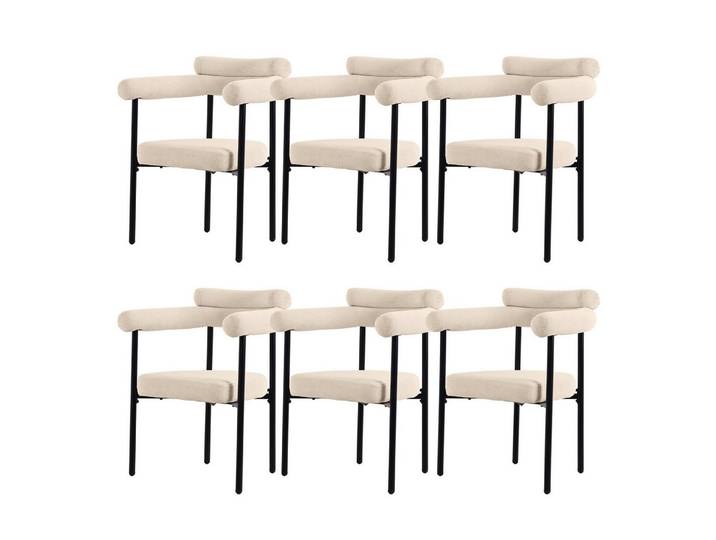 BlingBin Esszimmerstuhl Polsterstuhl Küchenstuhl, Bequeme Ringsitze (6er Set, 6 St), Bequeme Ringsitze, für Esszimmer, Wohnzimmer und Arbeitszimmer