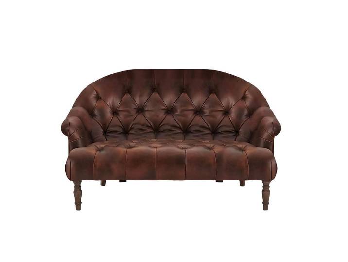 Xlmoebel Chesterfield-Sofa Zweiersitzer Sofa mit Stoff- und Lederausstattung in elegantem Design, Zweiersitzer, Hergestellt in Europa