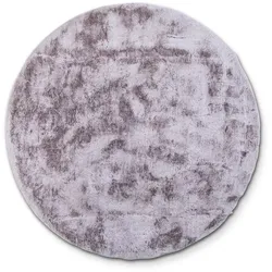 Fellteppich Imitat Melange Ø 160 cm Polyester Silber