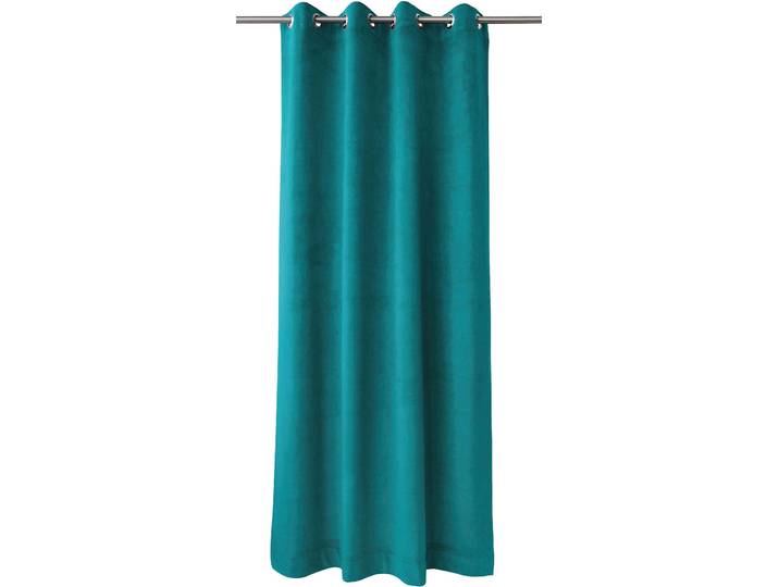 Vorhang APELT TASSILO Gr. 1, blau (petrol), B:135cm H:245cm, Polyester, Gardinen, Vorhang, HxB: 245x135, Tassilo, Ösenschal mit Mettalösen