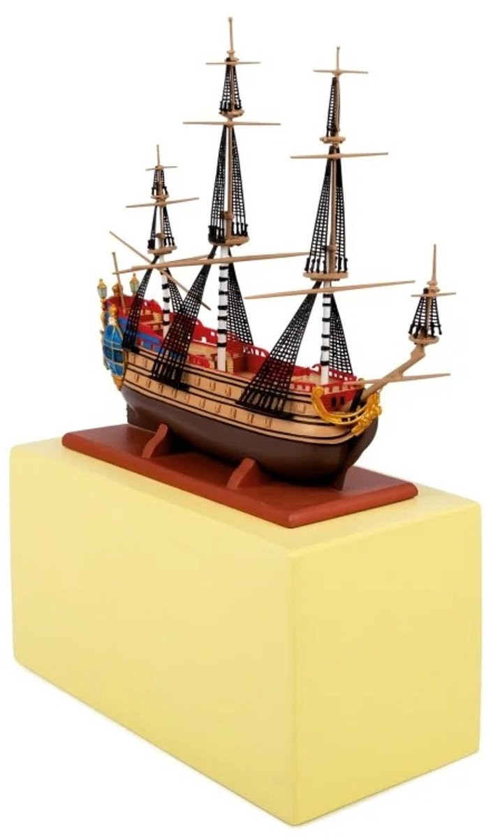 Musée Imaginaire Tintin - Model van het schip De Eenhoorn - Kuifje beeldje