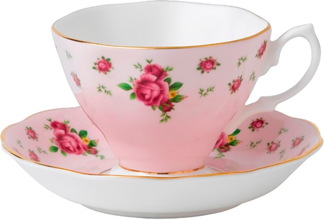 Royal Albert Taza de té con plato New Country Rose Pink . Rosa