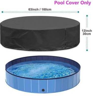 Uplift Essentials Portable Dog Swimming Pool And Folding Pet Bathtub For Large Dogs 63x12inch Pool Cover