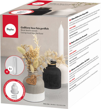 Silikon Gießform "Vase" geriffelt