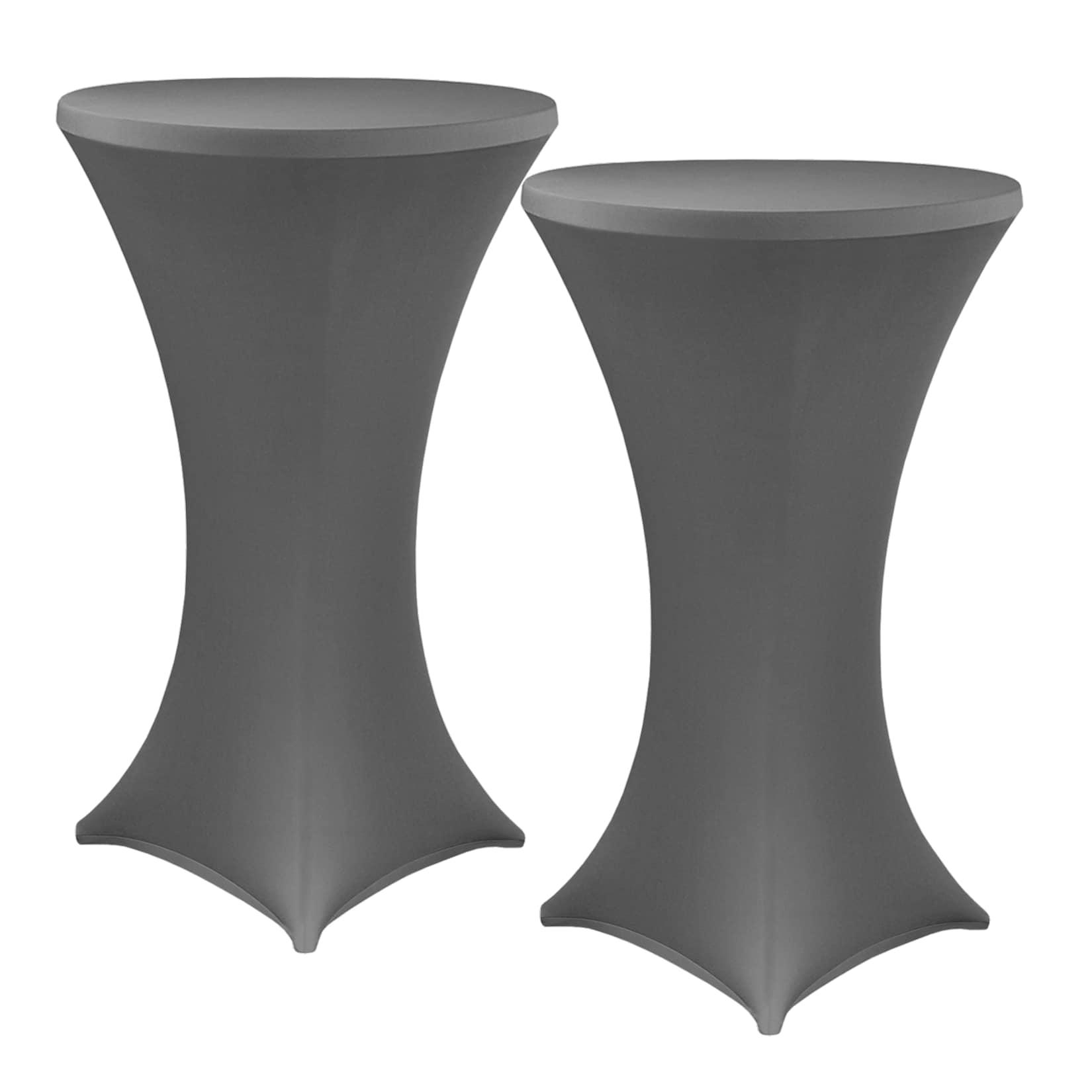 NYVI Stehtischhusse NYVIGala - Elastische Stretchhusse für Stehtische & Bistrotische Farbe:Anthrazit;Größe:Ø 80-85 cm - 2er Set