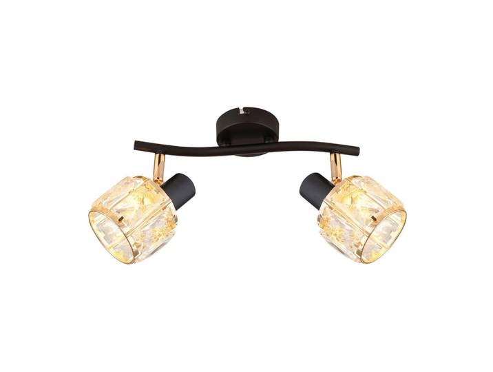Strahler Dubai, Schwarz, Roségold, Metall, Glas, 9x18x28 cm, RoHS, Europäischer Sicherheitsstandard, einfach zu transportieren, Lampen & Leuchten, Innenbeleuchtung, Spots & Strahler, Deckenspots