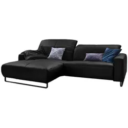 ECKSOFA YORK Schwarz Leder