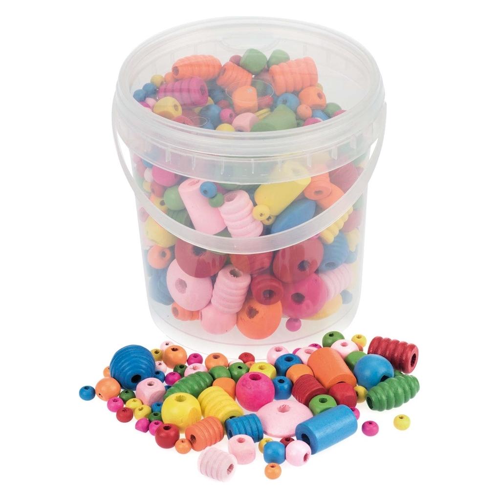 Magni Holzperlen Formenmix 250g bunt FSC100% (61640200)