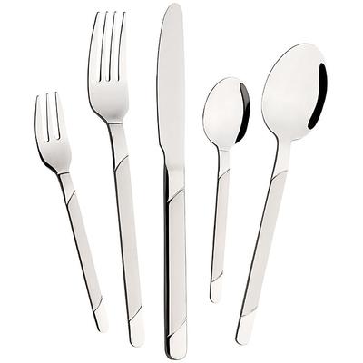 Besteck-Set MULEX "Houston", silber (edelstahlfarben), 30 Stk., Edelstahl 18/10, Essbesteck-Sets, teilsatiniert